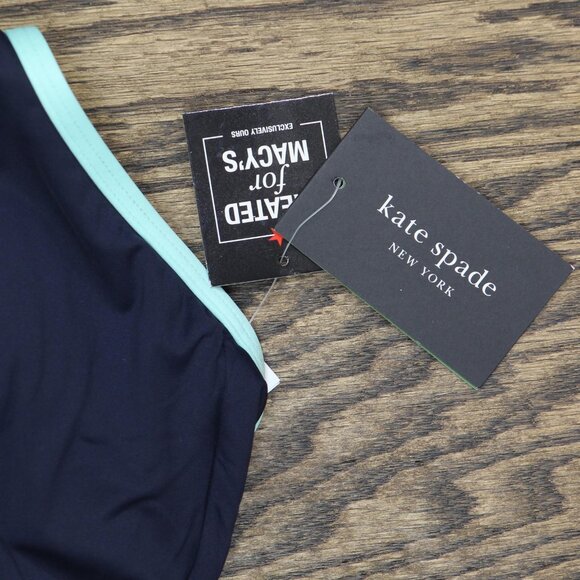 NWT Kate Spade Womens Belted Classic One-Piece Swimsuit Blazer Blue L - Picture 5 of 6